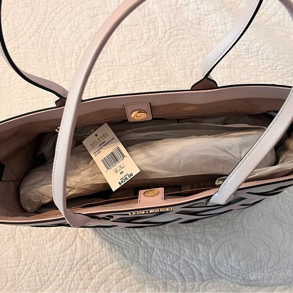 Michael Kors Pink Woven Tote Bag - Picture 3 of 4